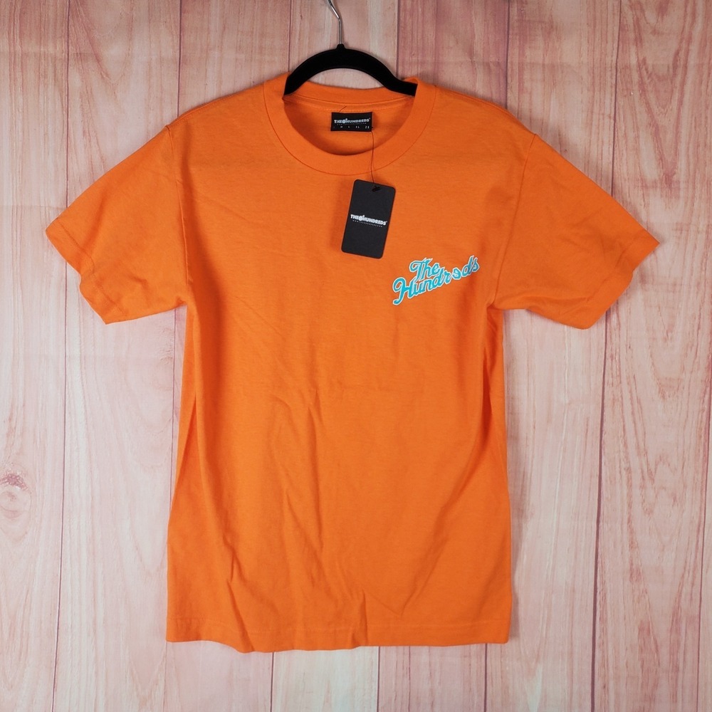 The Hundreds Stimulant Slant T Shirt Mens‎ Small Orange Graphic Print Streetwear